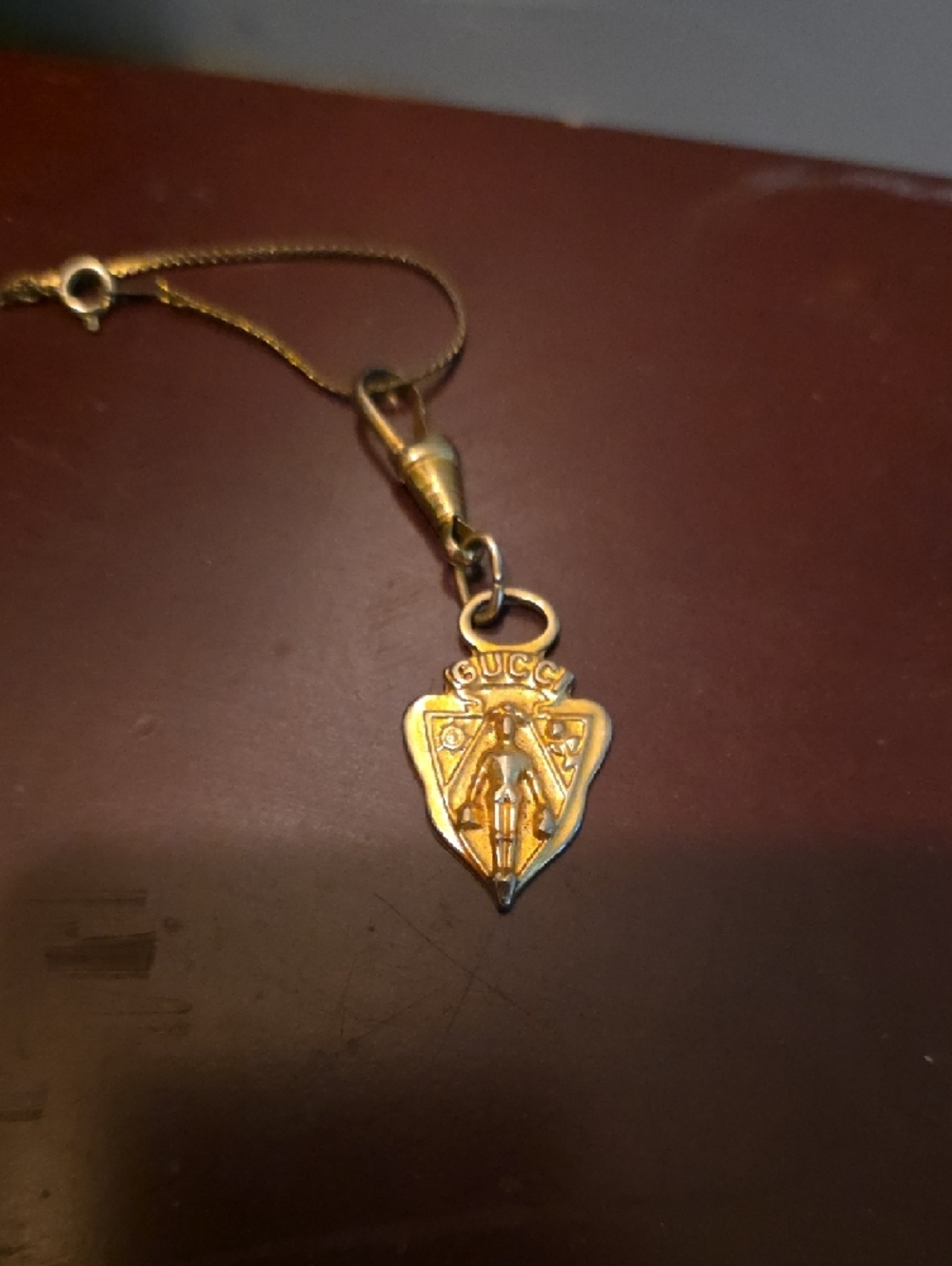 Gucci Gold Shield Pendant Necklace - Picture 3 of 4